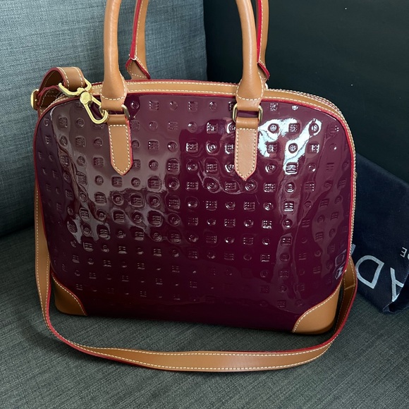 NWT ARCADIA PATENT LEATHER SATCHEL HANDBAG PURSE - Picture 7 of 11